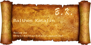 Balthes Katalin névjegykártya